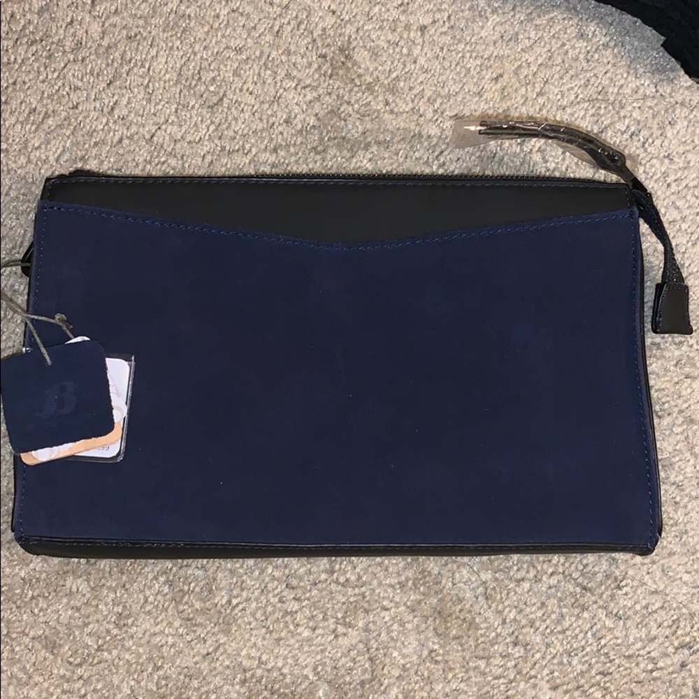Bata blue suede clutch/bag